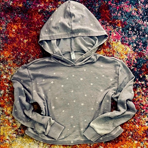ALTERNATIVE APPAREL || French Terry Crop Pullover Hoodie in Gray Star - SZ Small - Picture 5 of 7